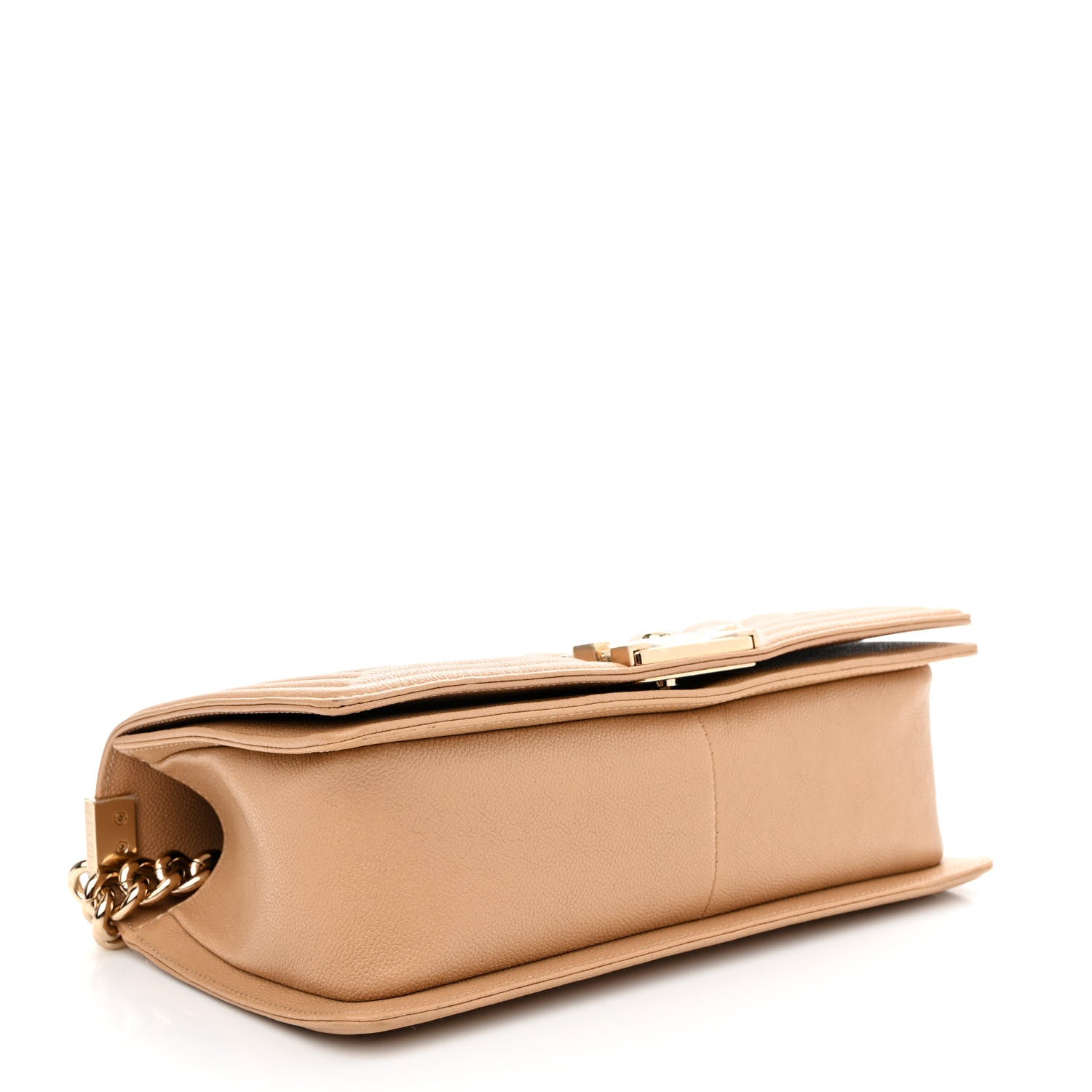 Chanel Caviar Chevron Quilted Medium Boy Flap Beige 4 of 10