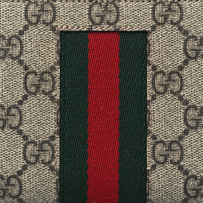 Gucci GG Supreme Monogram Web Zip Around Wallet Beige Cocoa 8 of 8