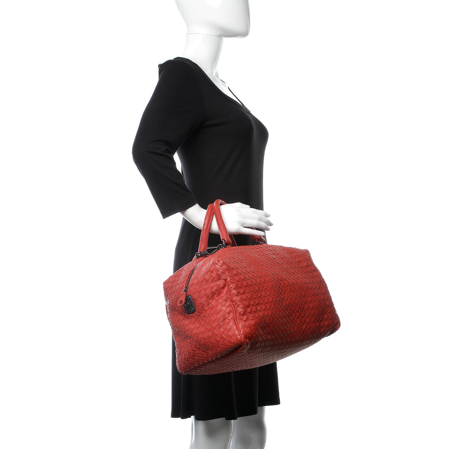 Nappa Intrecciato Satchel Corniola