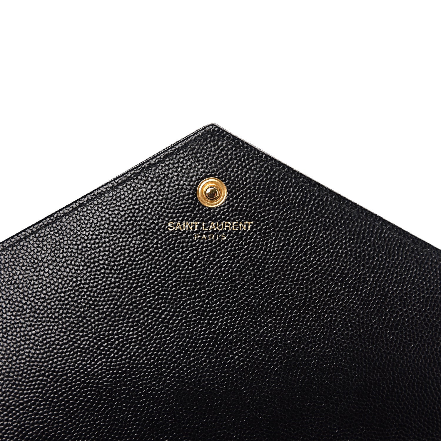 Saint Laurent Grain De Poudre Matelasse Chevron Monogram Chain Wallet Black 4 of 9