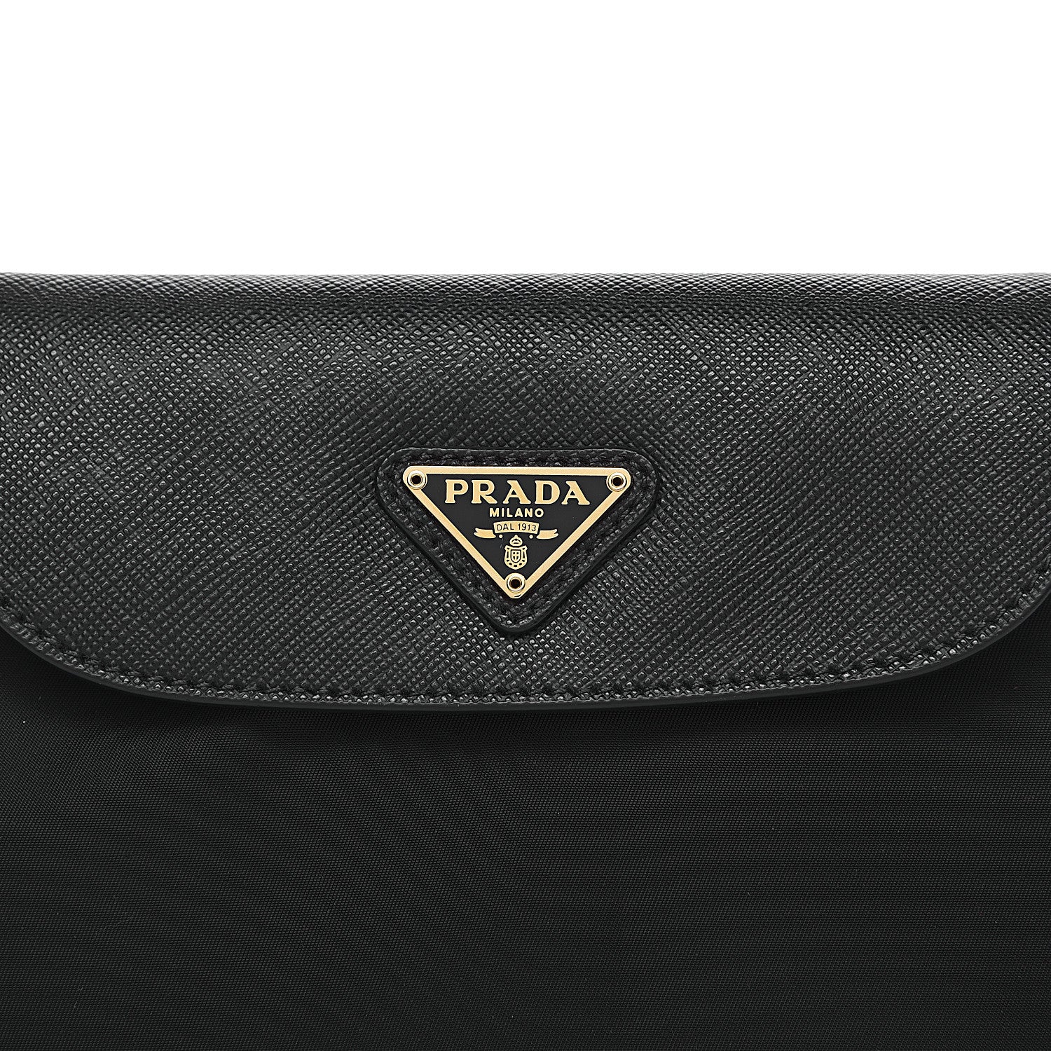 Prada Tessuto Nylon Saffiano Crossbody Bag Black 10 of 10