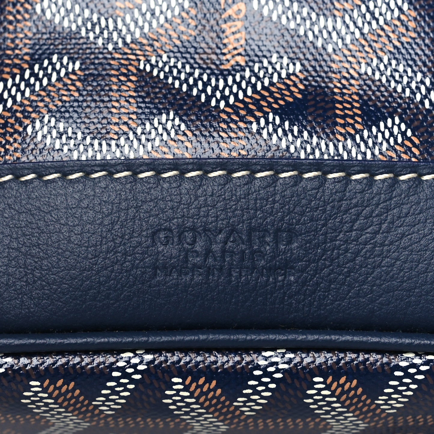Goyardine Petit Flot Bucket Bag PM Navy