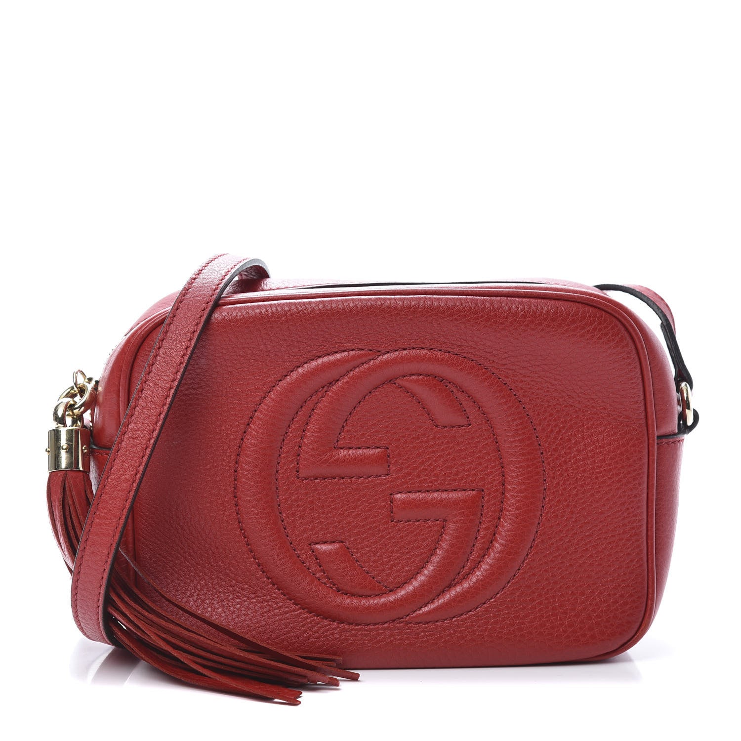 Gucci Pebbled Calfskin Small Soho Disco Bag Tabasco Red 1 of 13