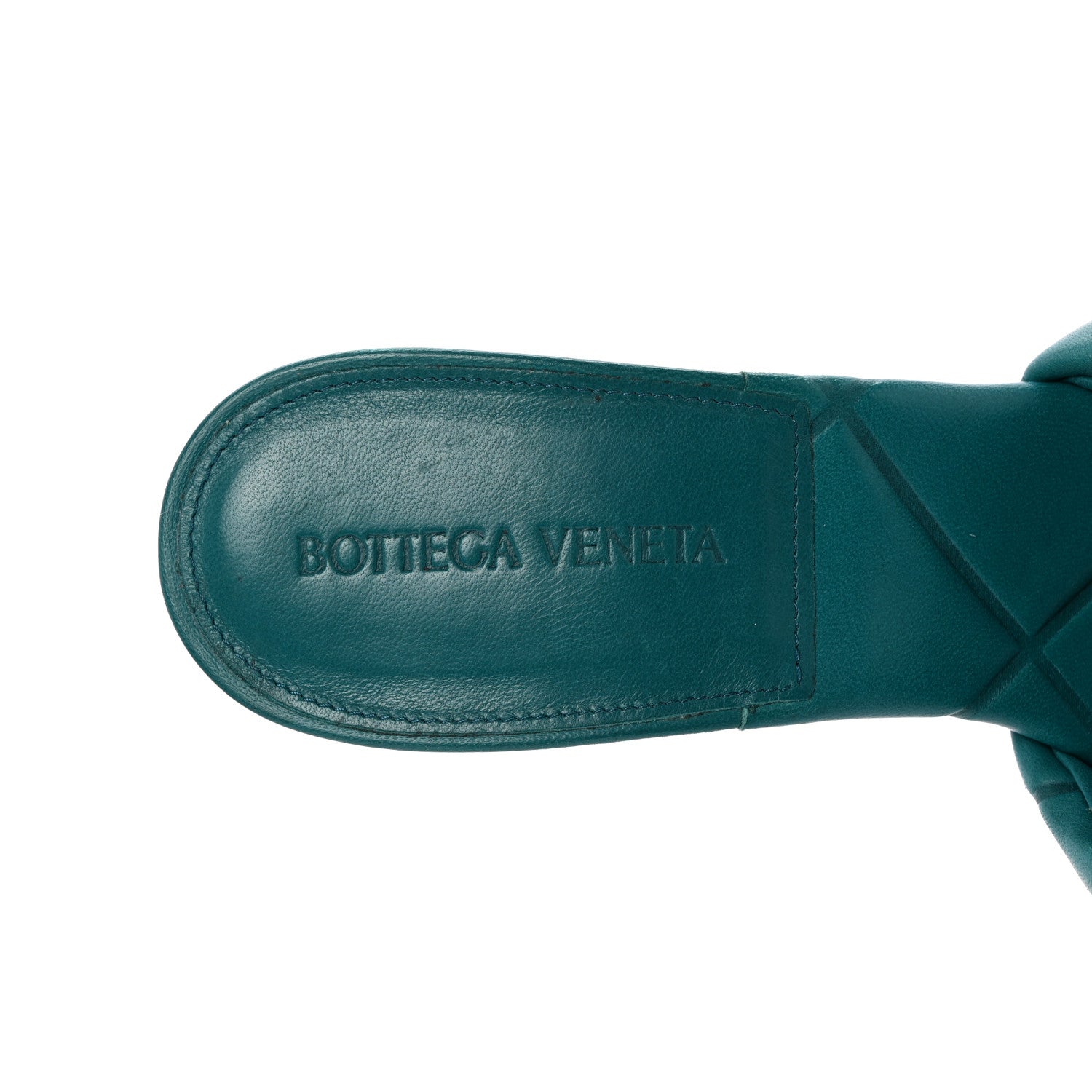 Bottega Veneta Nappa Quilted Rubber Lido Mule Sandals 39 39 Duck Green 7 of 11