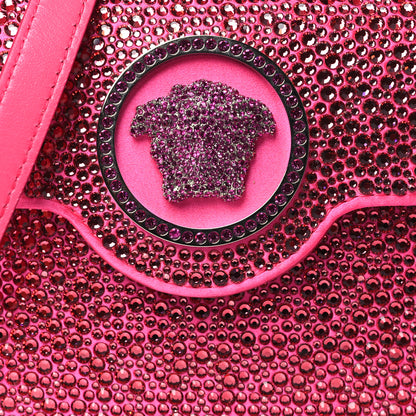 Versace Satin Crystal Studded Mini La Medusa Bag Pink 7 of 9