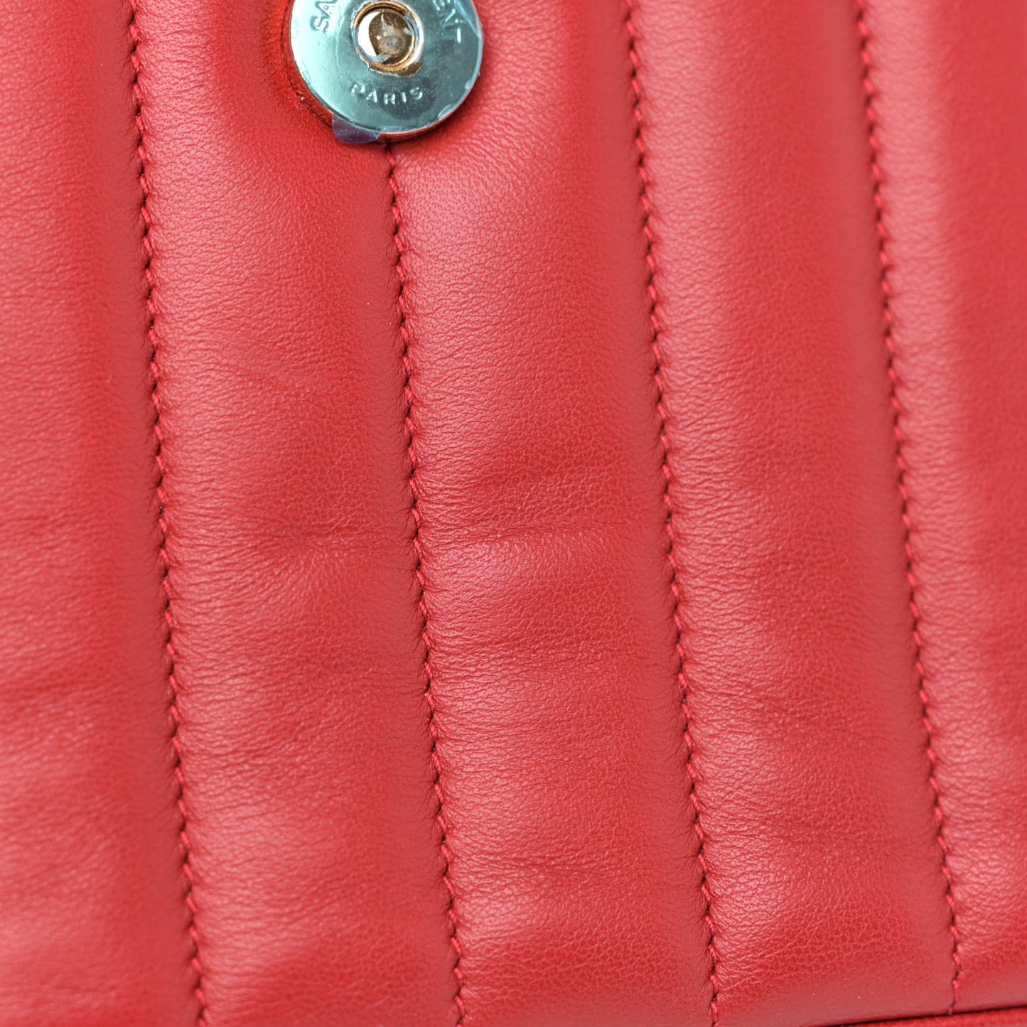 Lambskin Matelasse Monogram Large Vicky Chain Bag Rouge Eros