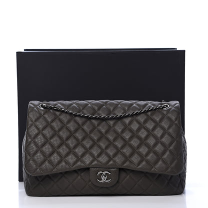 Chanel Calfskin Quilted Small XXL Travel Flap Bag Khaki 10 of 10
