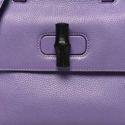 Gucci Cellarius Calfskin Small Bamboo Daily Top Handle Bag Purple 7 of 9