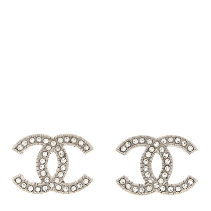 Chanel Crystal CC Earrings Silver 1 of 5