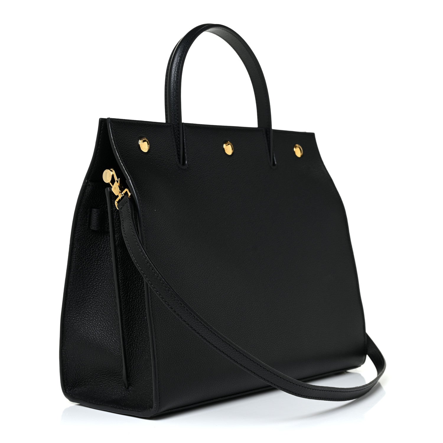 Burberry Grainy Calfskin Medium Title Bag Black 3 of 10