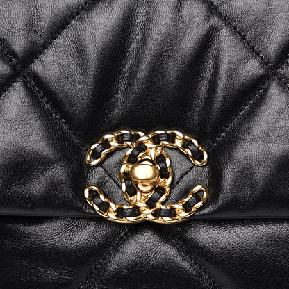 Chanel Goatskin Quilted Medium 19 Flap Black 10 of 11
