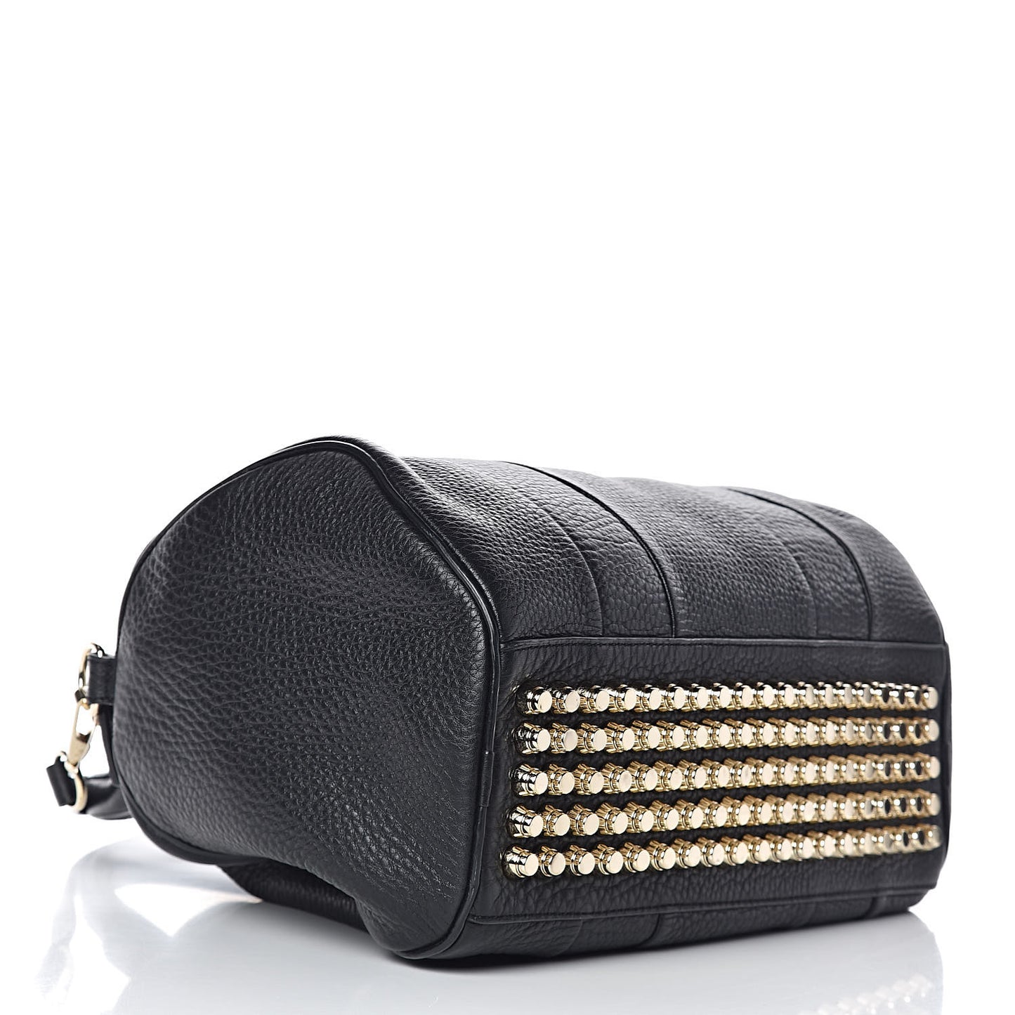 Pebbled Lambskin Rocco Black Pale Gold Hardware