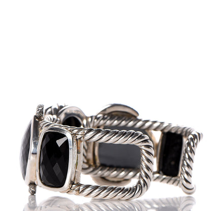 David Yurman Sterling Silver Diamond Hematine Gray Orchid Onyx Moonlight Cuff 3 of 6