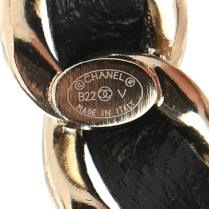 Chanel Lambskin Chain CC Brooch Black Gold 4 of 5