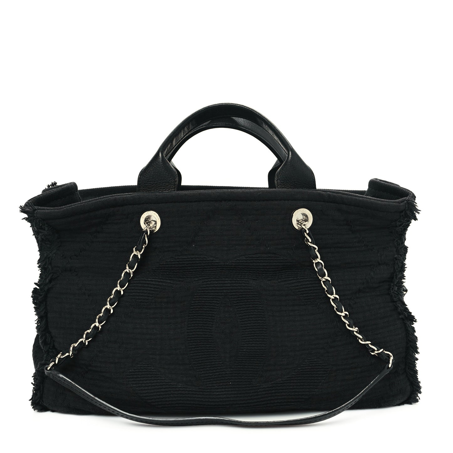 Canvas Large Double Face Shopping Tote Black