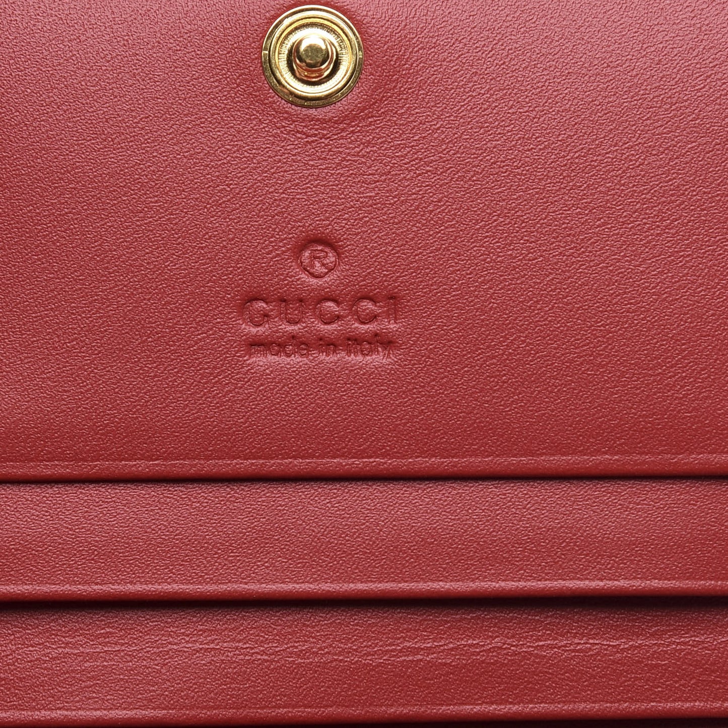 GG Supreme Monogram Bosco Patch Card Case Wallet Beige Malva Hibiscus Red