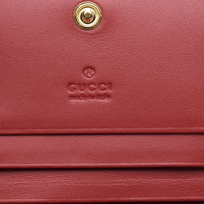 Gucci GG Supreme Monogram Bosco Patch Card Case Wallet Beige Malva Hibiscus Red 6 of 10