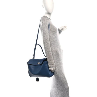 Balenciaga Natural Smooth Calfskin Medium Rodeo Top Handle Handbag Faded Dark Blue 2 of 13