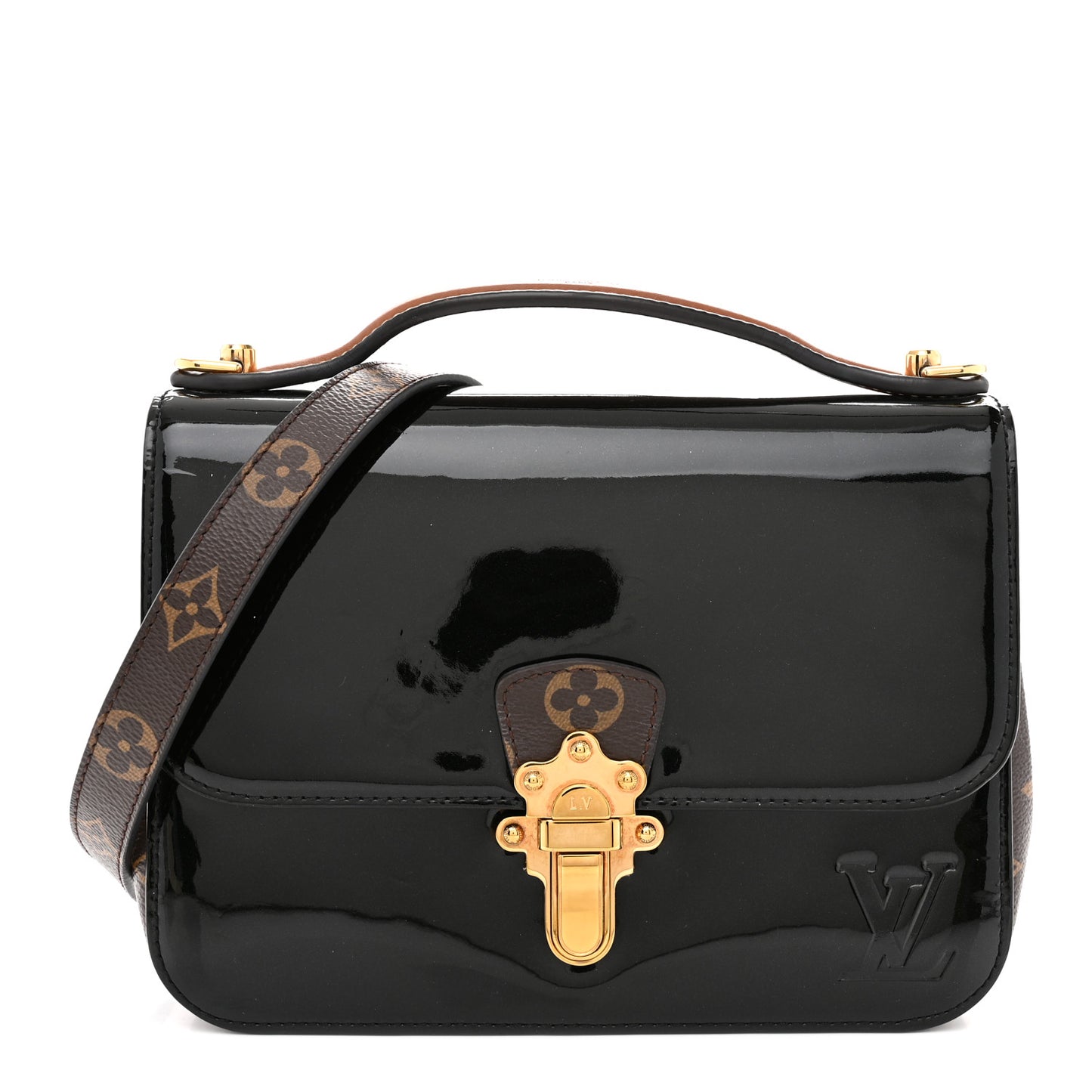 Patent Calfskin Monogram Cherrywood BB Black