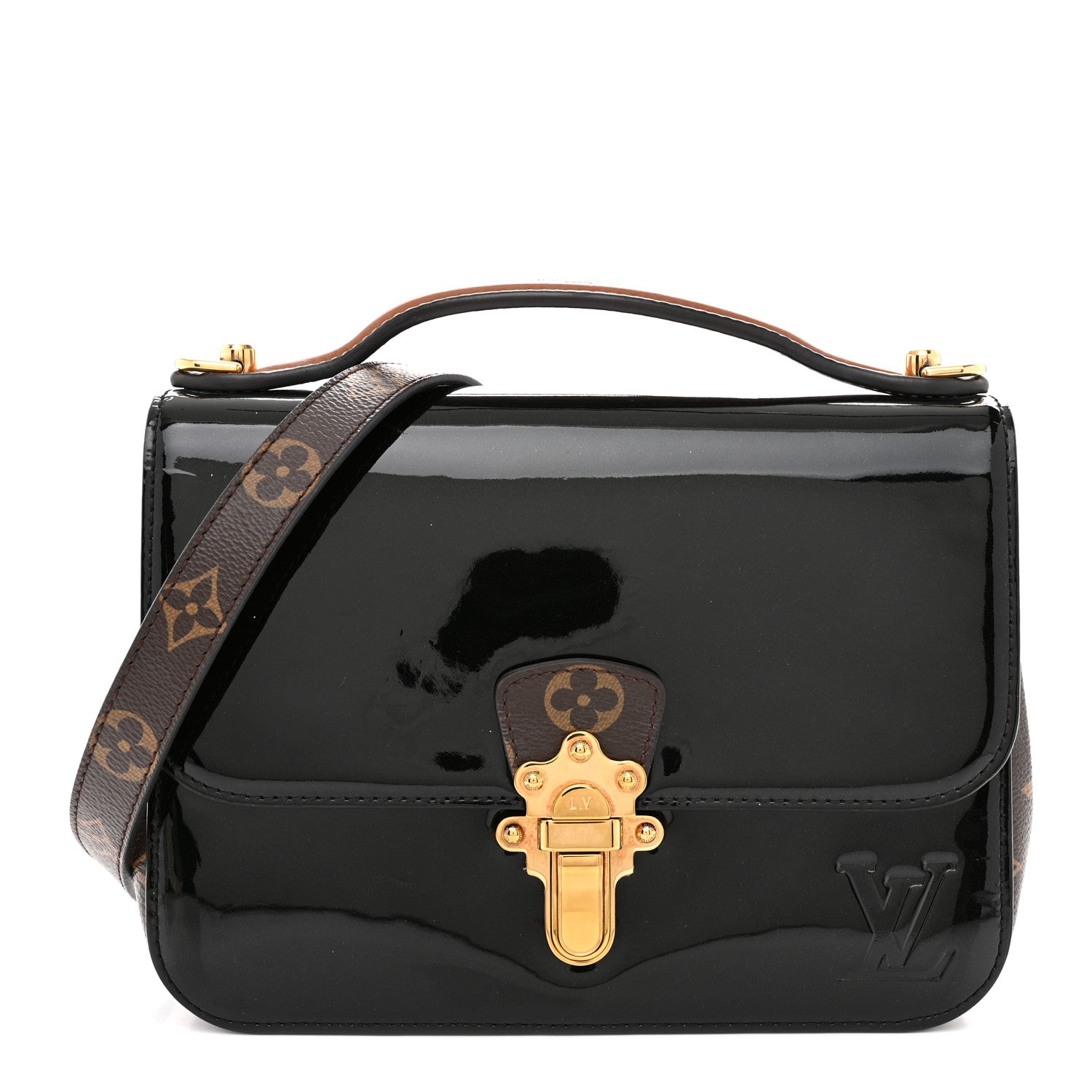 Louis Vuitton Patent Calfskin Monogram Cherrywood BB Black 1 of 11