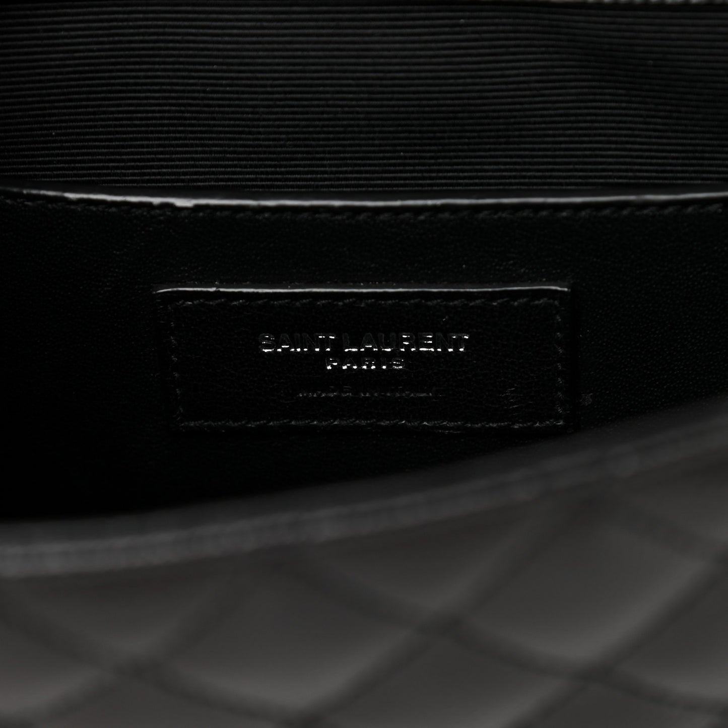 Grain De Poudre Textured Mixed Matelasse Triquilt Small Monogram Satchel Black