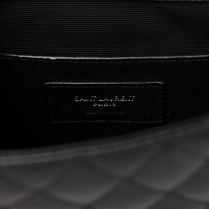 Saint Laurent Grain De Poudre Textured Mixed Matelasse Triquilt Small Monogram Satchel Black 6 of 9