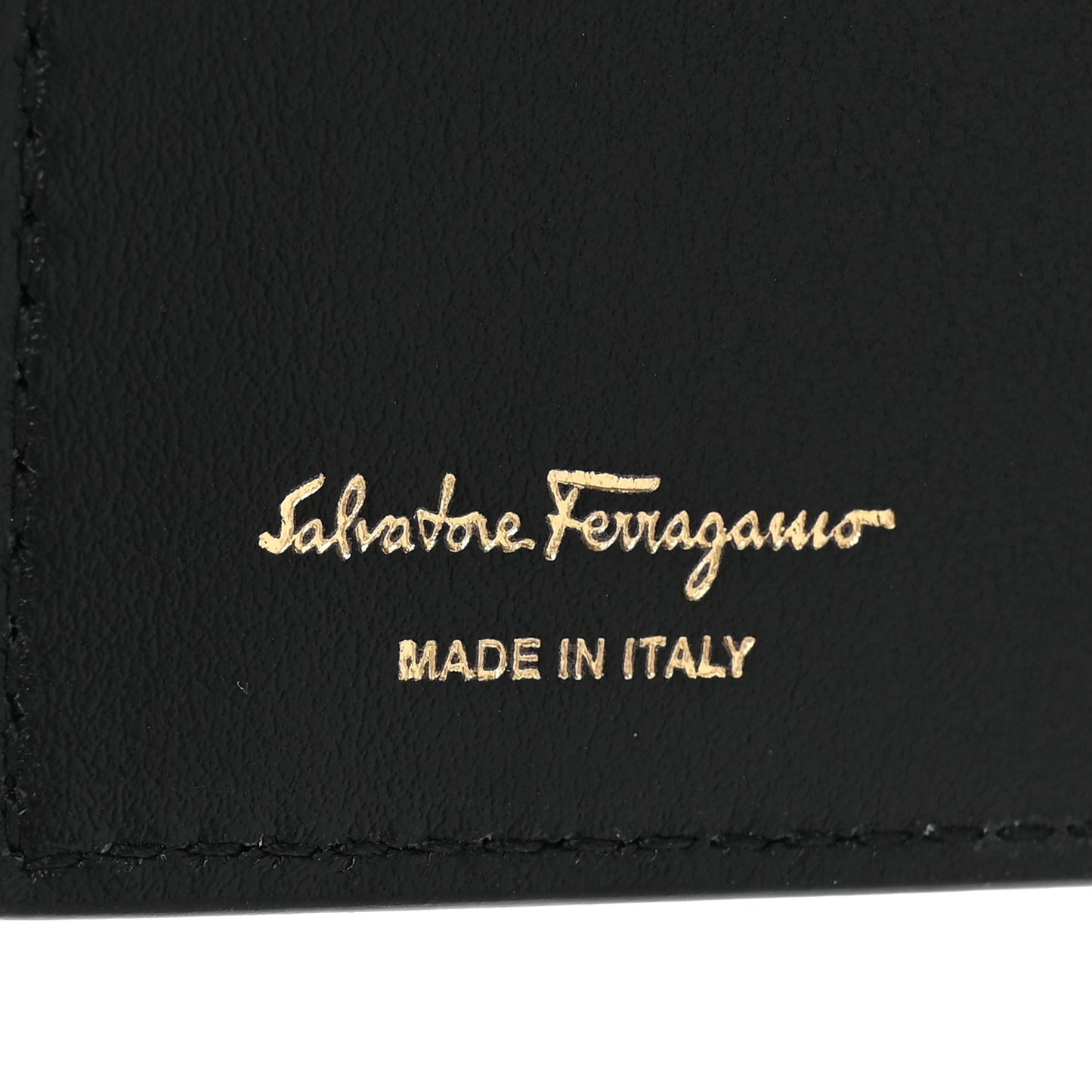 Calfskin Gancini Chain Wallet Black