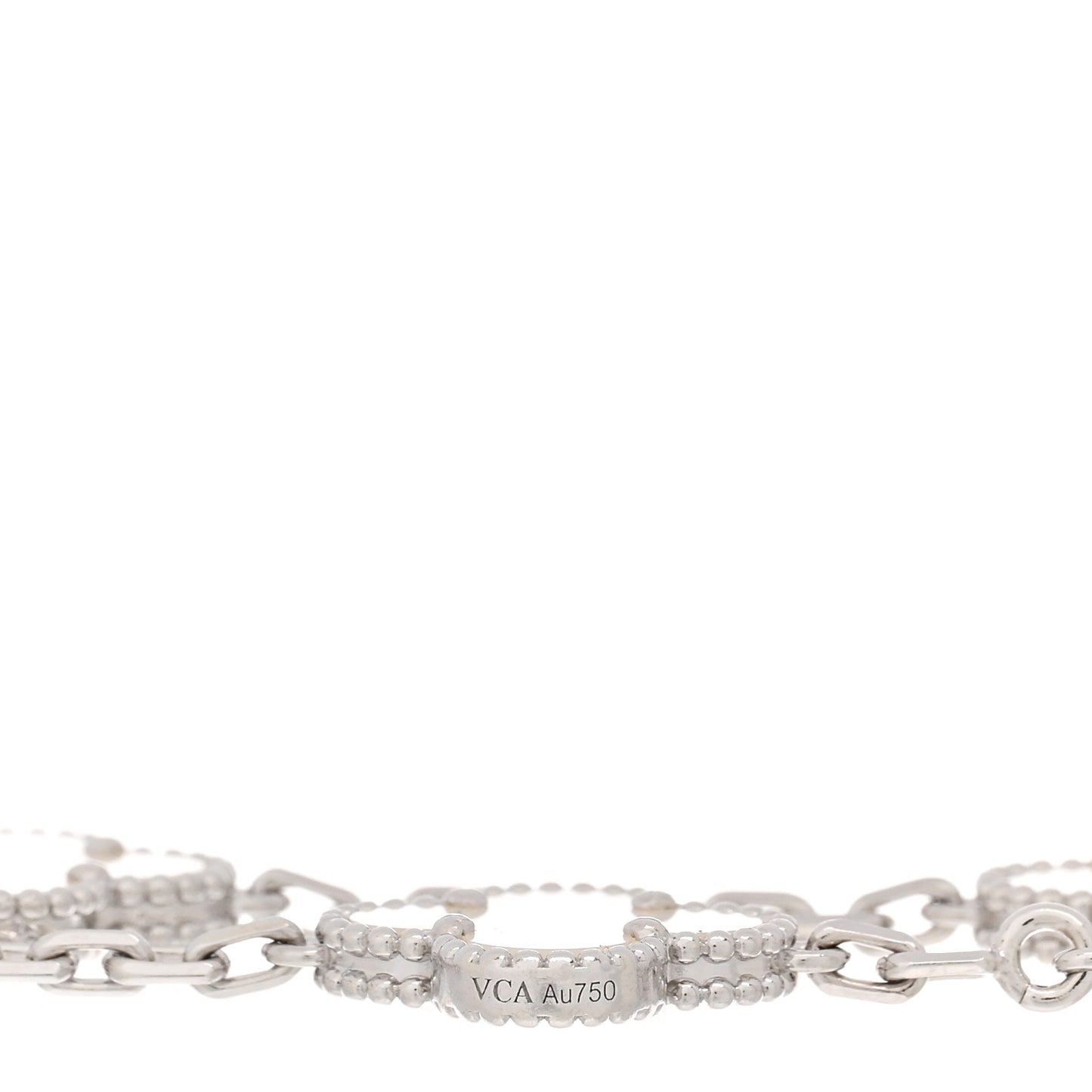 18K White Gold Mother of Pearl 5 Motifs Vintage Alhambra Bracelet