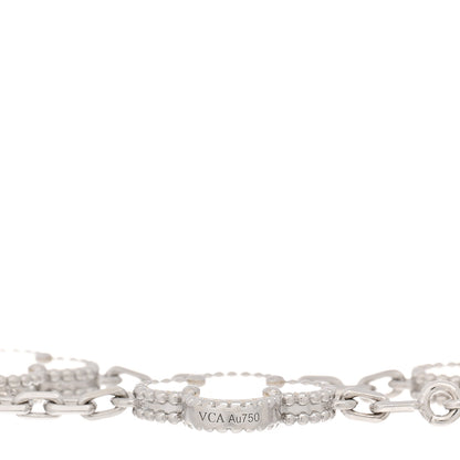 Van Cleef & Arpels 18K White Gold Mother of Pearl 5 Motifs Vintage Alhambra Bracelet 3 of 4