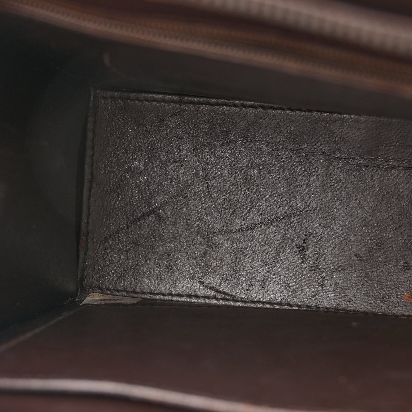 Lambskin CC Top Handle Bag Dark Brown