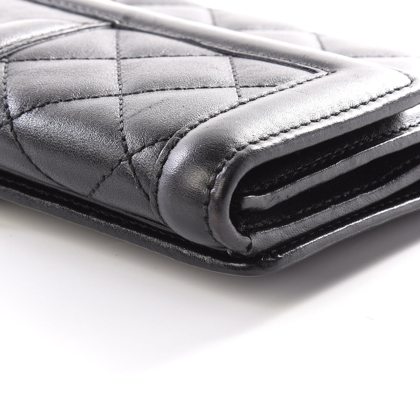 Calfskin Quilted Continental Wallet Black