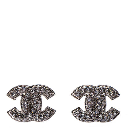 Chanel Crystal CC Earrings Silver 1 of 5