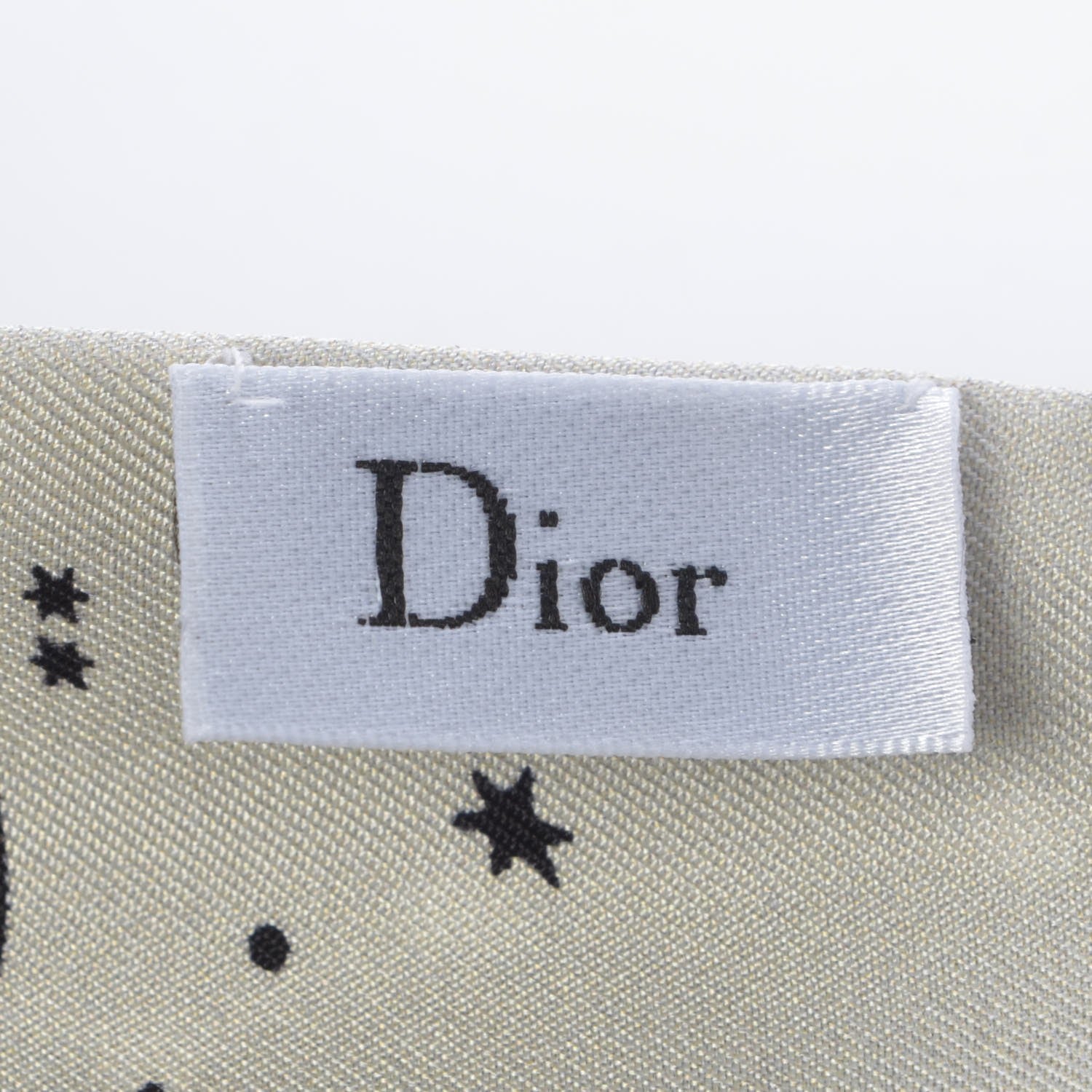 Christian Dior Silk Zodiac Virgo Mitzah Scarf Black 4 of 6