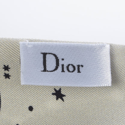 Christian Dior Silk Zodiac Virgo Mitzah Scarf Black 4 of 6
