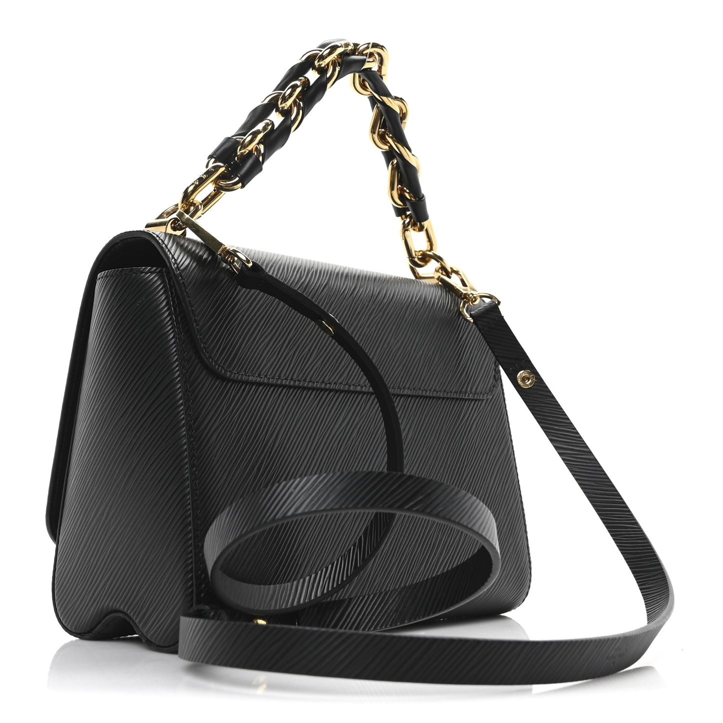 Epi Twist Braided Strap Shoulder Bag MM Black