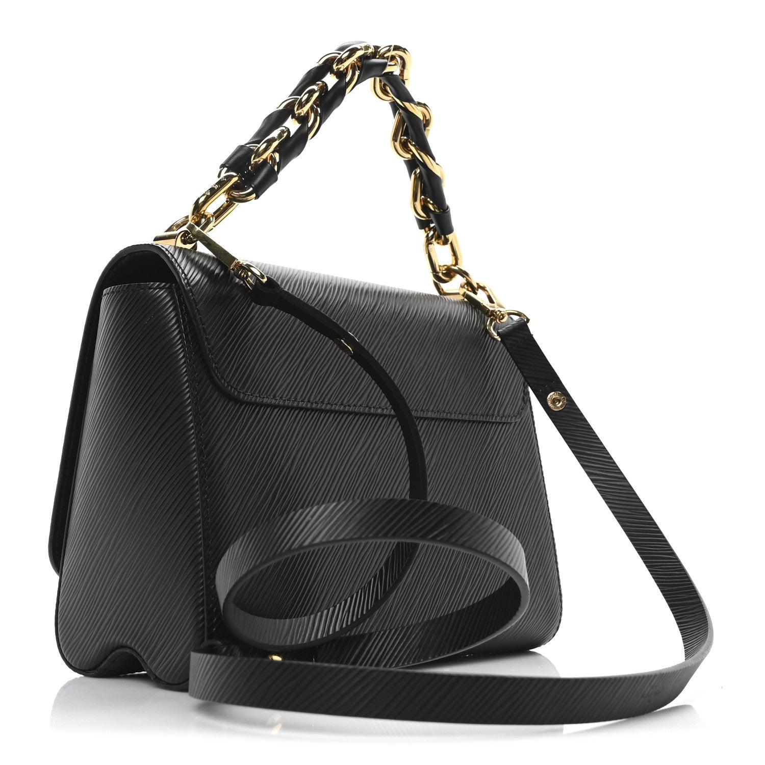 Louis Vuitton Epi Twist Braided Strap Shoulder Bag MM Black 4 of 10
