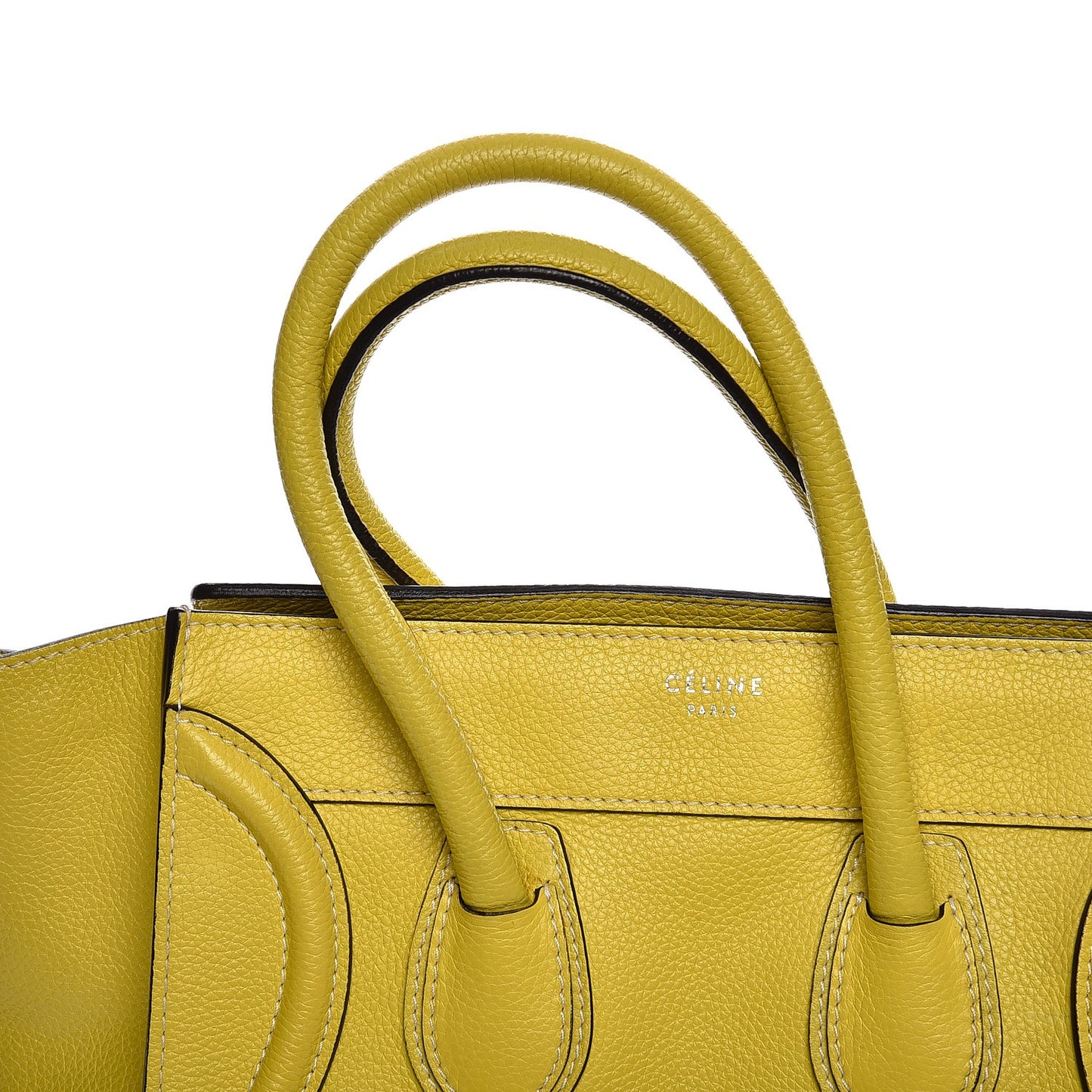 Drummed Calfskin Micro Luggage Citron