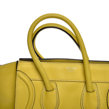 Celine Drummed Calfskin Micro Luggage Citron 9 of 16