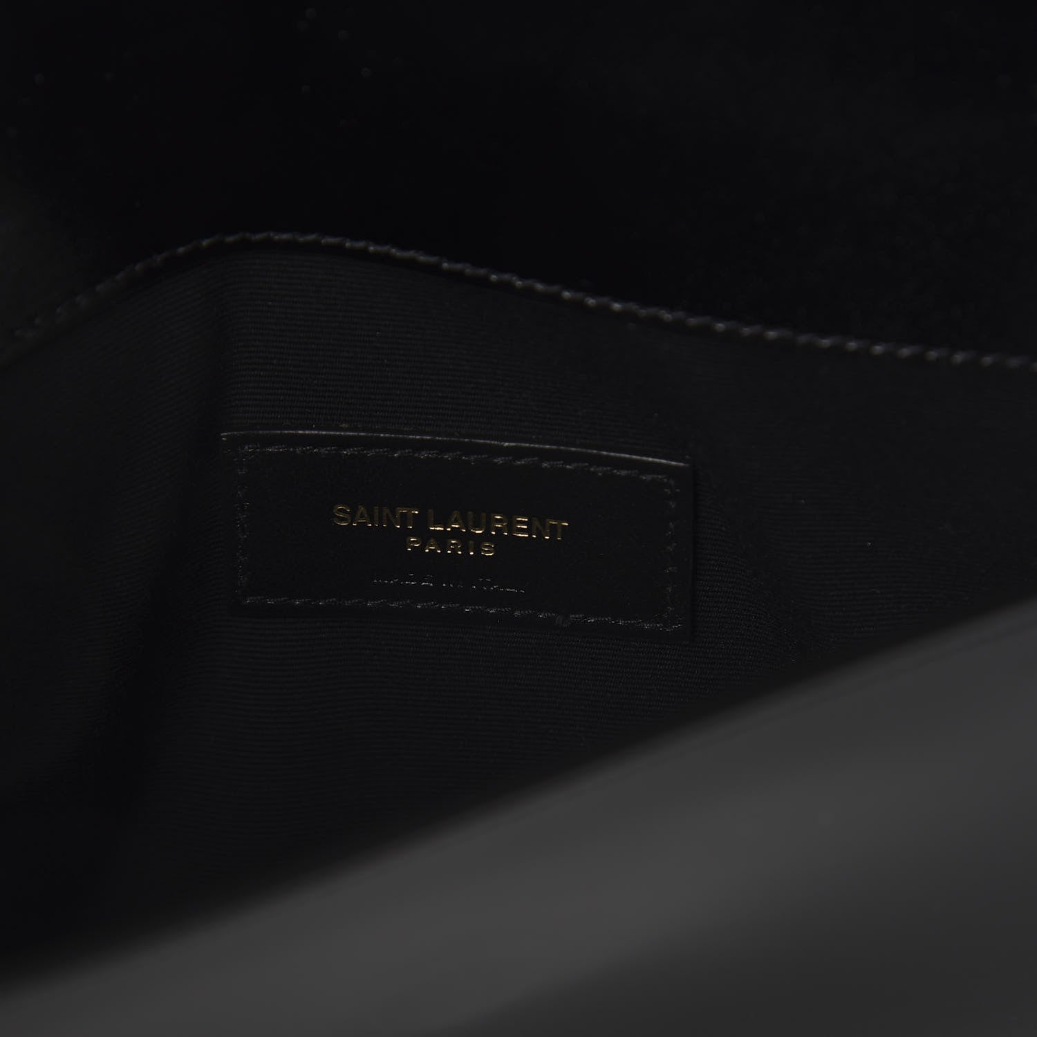 Saint Laurent Smooth Shiny Calfskin Monogram Uptown Pouch Black 5 of 5