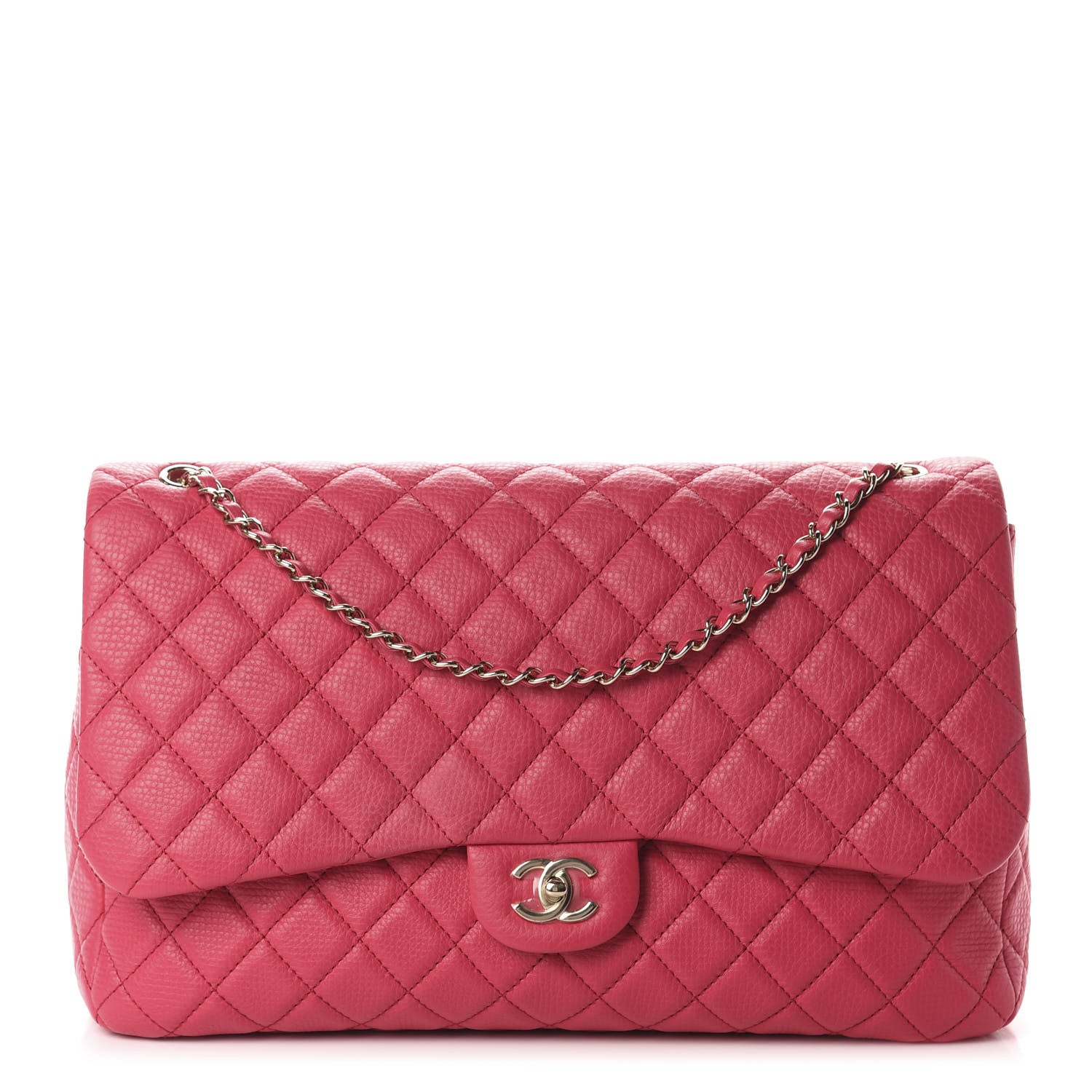 Chanel Calfskin Quilted Small XXL Travel Flap Bag Dark Pink 1 of 11