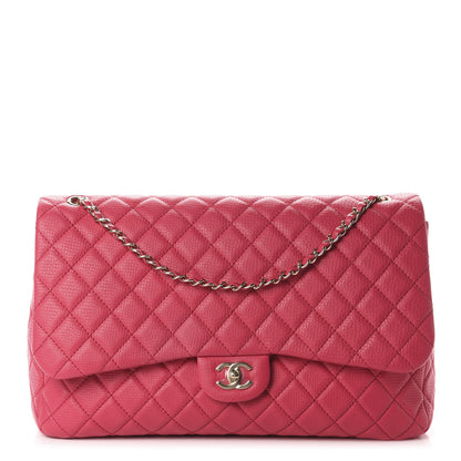 Chanel Calfskin Quilted Small XXL Travel Flap Bag Dark Pink 1 of 11