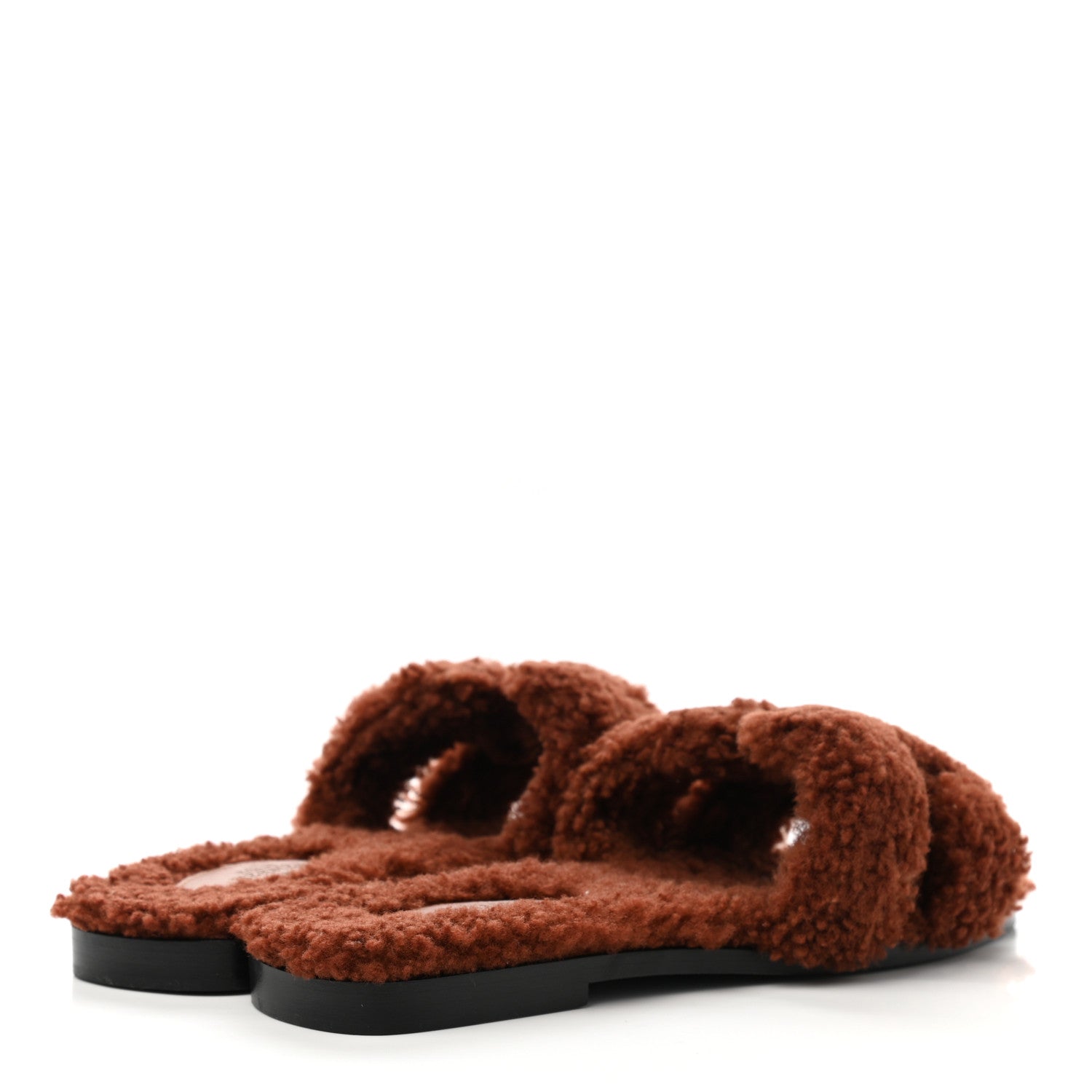Hermes Woolskin Oran Sandals 38 Cognac 8 of 12