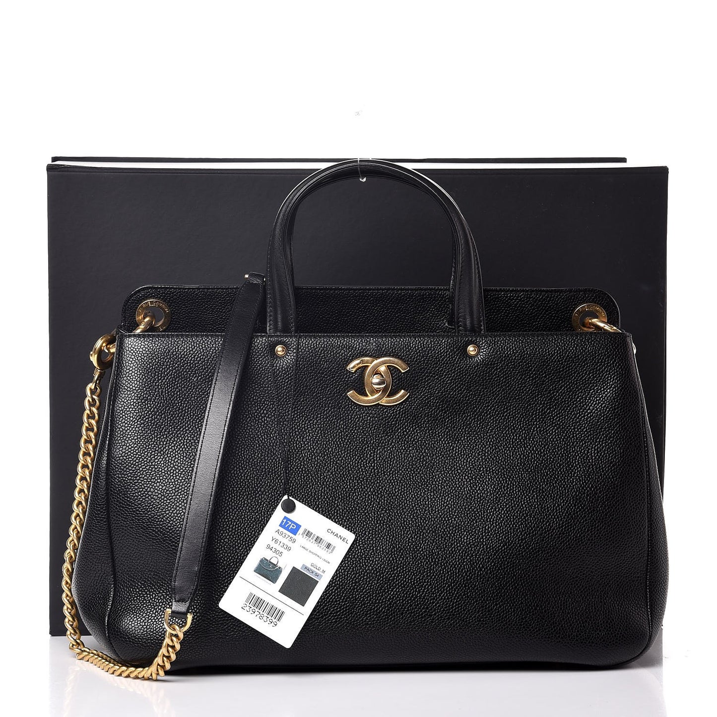 Caviar Large Shopping Tote Black
