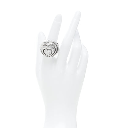 Chopard 18K White Gold Diamond Heart Xtravaganza Cocktail Ring 54 6.75 2 of 6