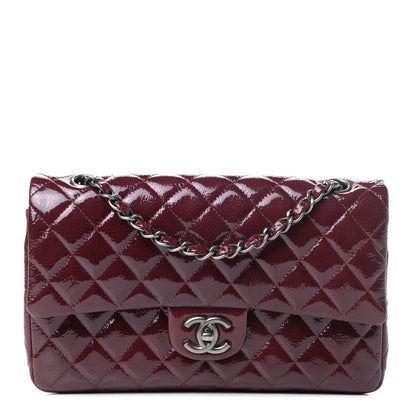 Chanel Distressed Patent Quilted Medium Double Flap Bordeaux 1 of 4
