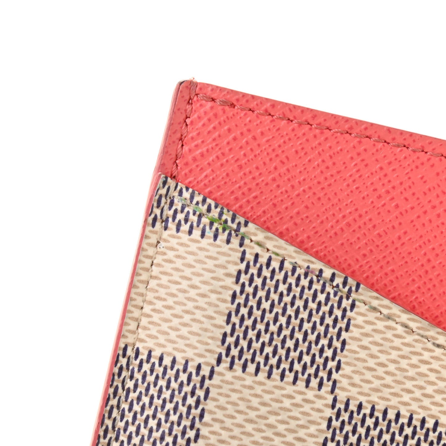 Damier Azur Daily Card Holder Rose Papaye