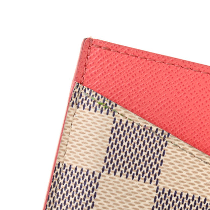 Louis Vuitton Damier Azur Daily Card Holder Rose Papaye 7 of 10
