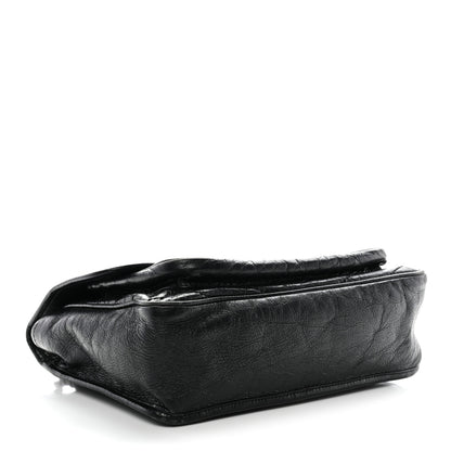 Saint Laurent Crinkled Calfskin Matelasse Monogram Medium Niki Chain Satchel Black 5 of 11