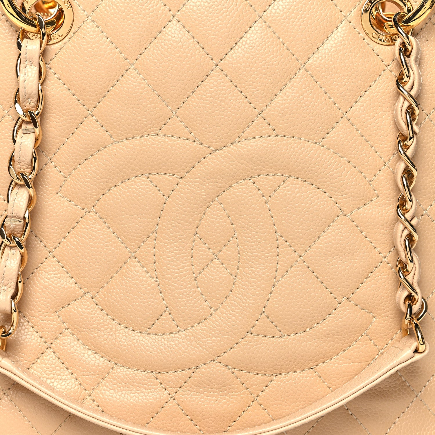 Chanel Caviar Quilted Grand Shopping Tote GST Beige 9 of 14
