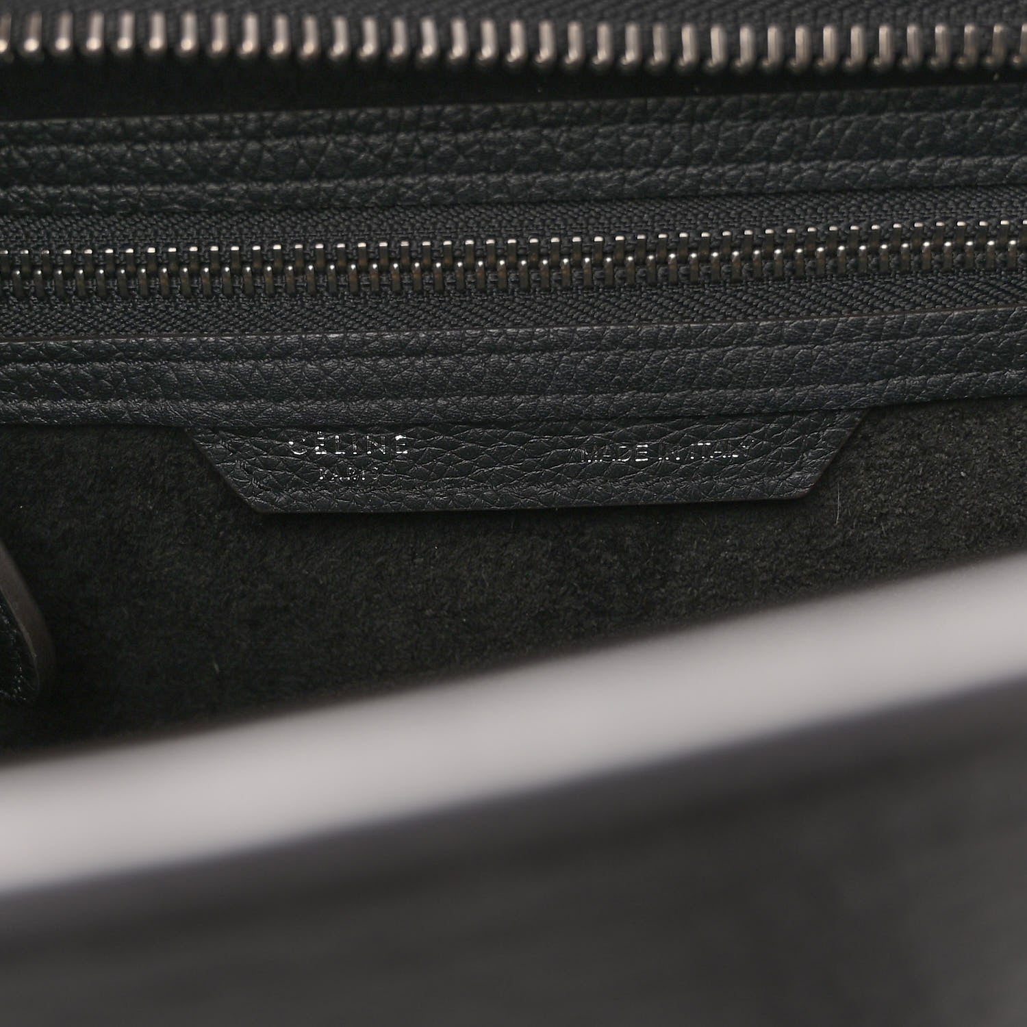 Celine Drummed Calfskin Micro Luggage Black 6 of 9